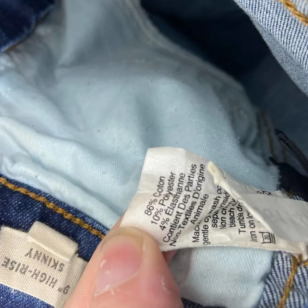 Madewell dark wash 9 inch high rise skinny jeans womens 25